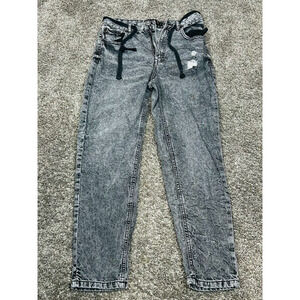 FB Sister Womens Mom Fit Cotton Black Light Wash Denim Jeans Size Small